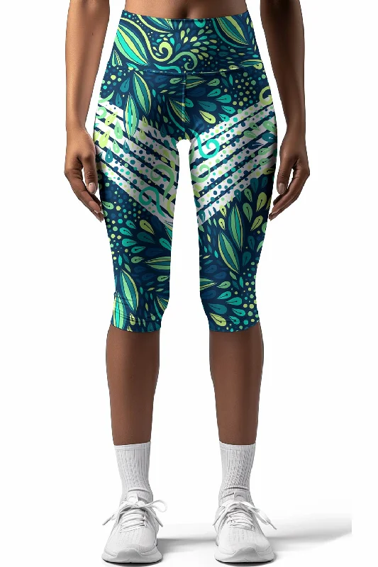Revival Ellie Green Performance Yoga Capri Leggings - Women Cozy Textured Workout Leggings Revival Ellie Green Performance Yoga Capri Leggings - Women Cozy Textured Workout Leggings