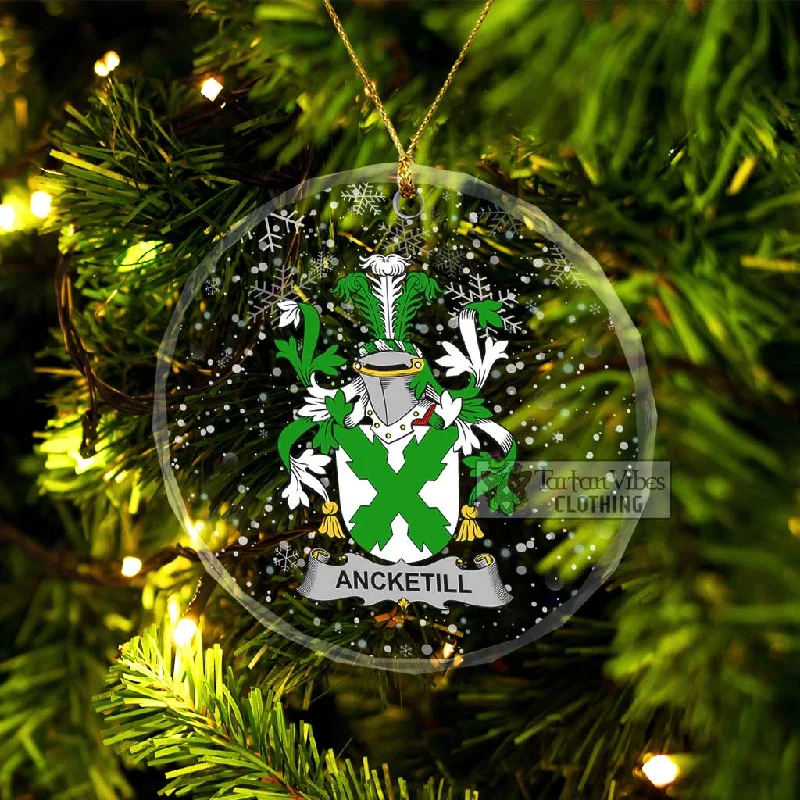 Ancketill Irish Clan Christmas Glass Ornament with Coat of Arms Pockets Sleeves Lining Ancketill Irish Clan Christmas Glass Ornament with Coat of Arms Pockets Sleeves Lining