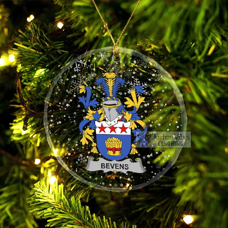 Bevens Irish Clan Christmas Glass Ornament with Coat of Arms Turtleneck Jacket Crew Neck Jacket V-Neck Jacket