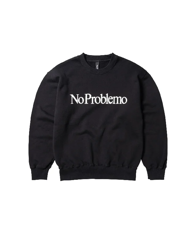 No Problemo Sweatshirt - Black Hoodie with Contrast Stitching Detailed Premium