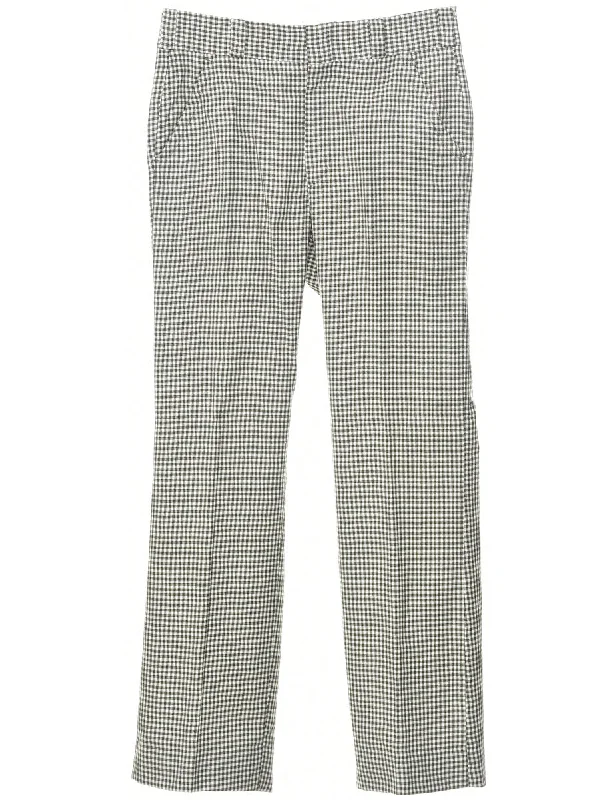 Checked Pattern Trousers - W33 L32 Trousers chic fashionable