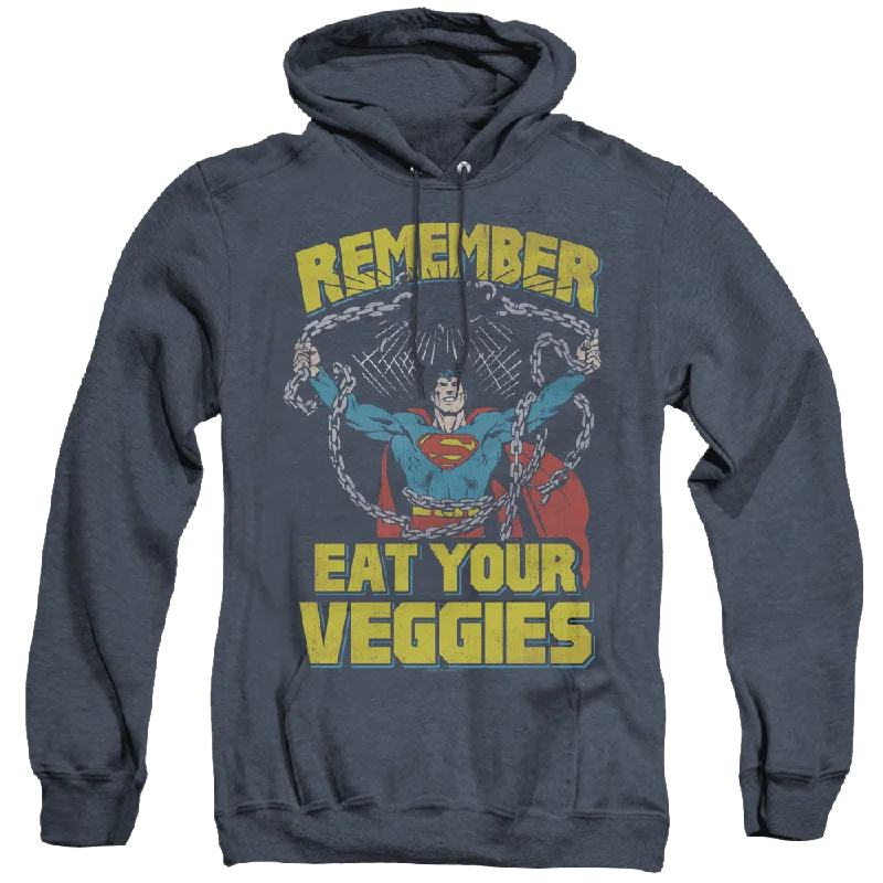 Superman Veggie Power - Heather Pullover Hoodie Chunky Knit Pullover