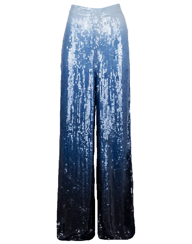 Embroidered Dip Dye Trouser Trousers Culottes Wide Leg
