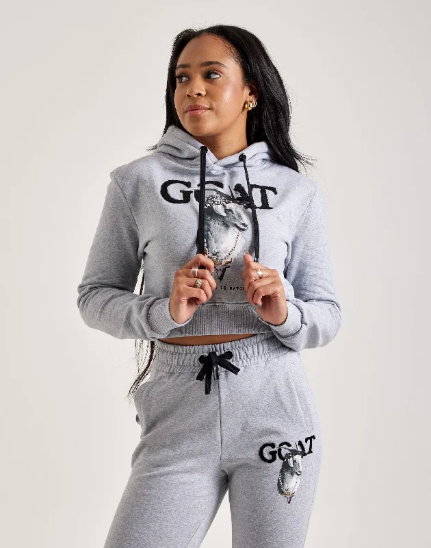 Streetz Iz Watchin Goat Cropped Pullover Hoodie Hoodie with Hem Detail Decorative Unique Streetz Iz Watchin Goat Cropped Pullover Hoodie Hoodie with Hem Detail Decorative Unique