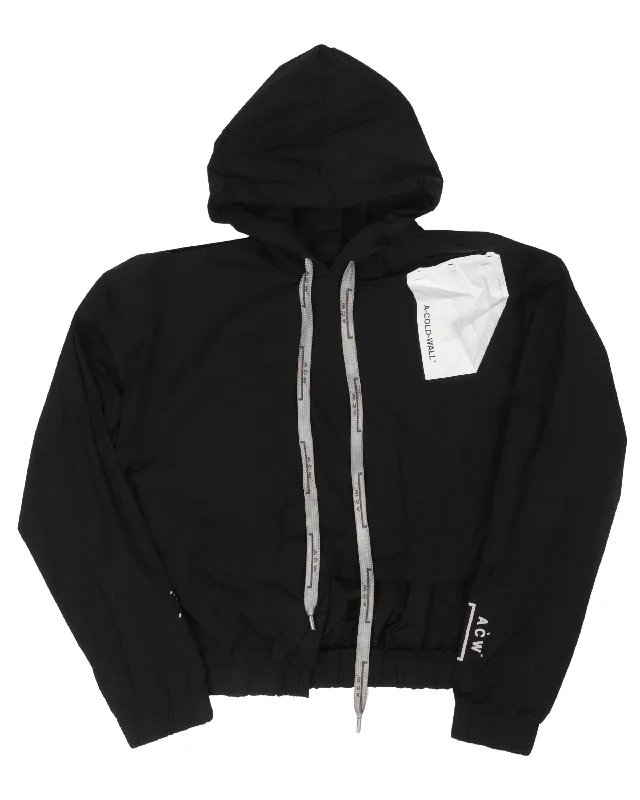 Exposed Tag Hoodie Hoodie with Hem Detail Decorative Unique