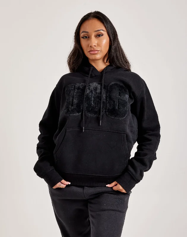 UGG Rey Fuzzy Logo Hoodie Hoodie Jacket Zipper Layering