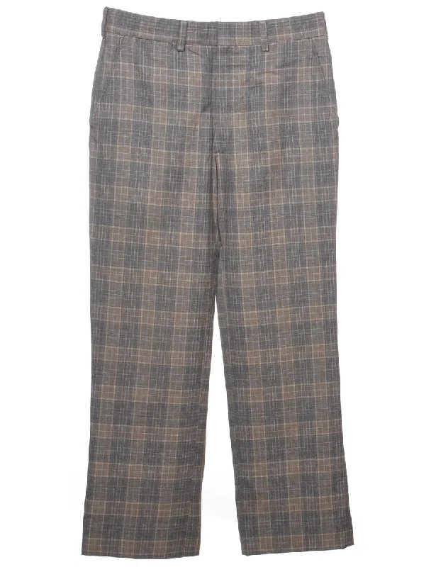 Checked Pattern Trousers - W34 L31 Trousers versatile functional