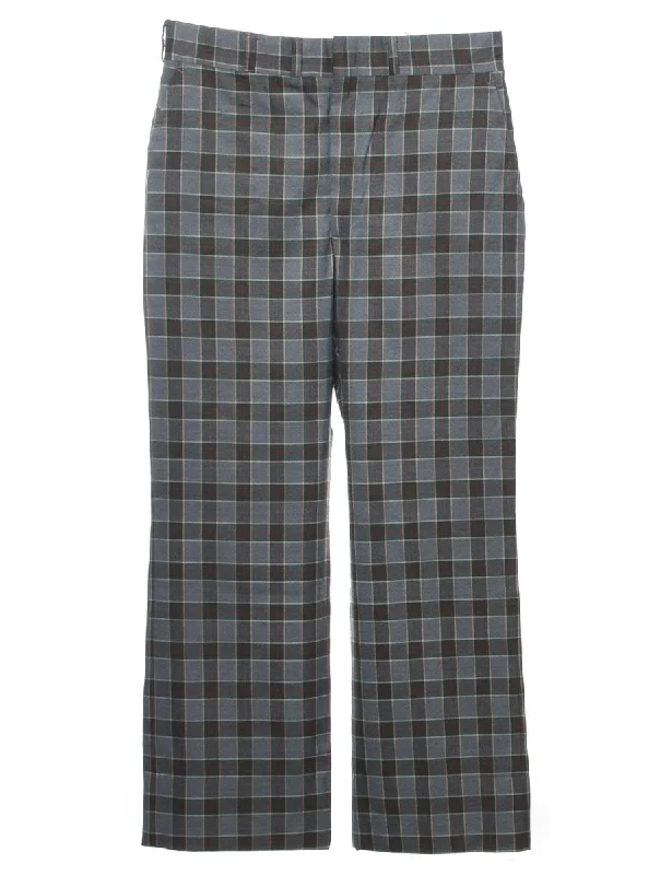 Checked Pattern Trousers - W33 L30 Trousers Essential Wardrobe