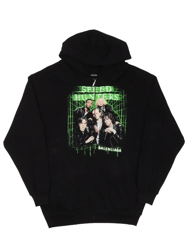 Speedhunters Oversized Zip-Up Hoodie Hoodie with Full-Zip Functional Layering