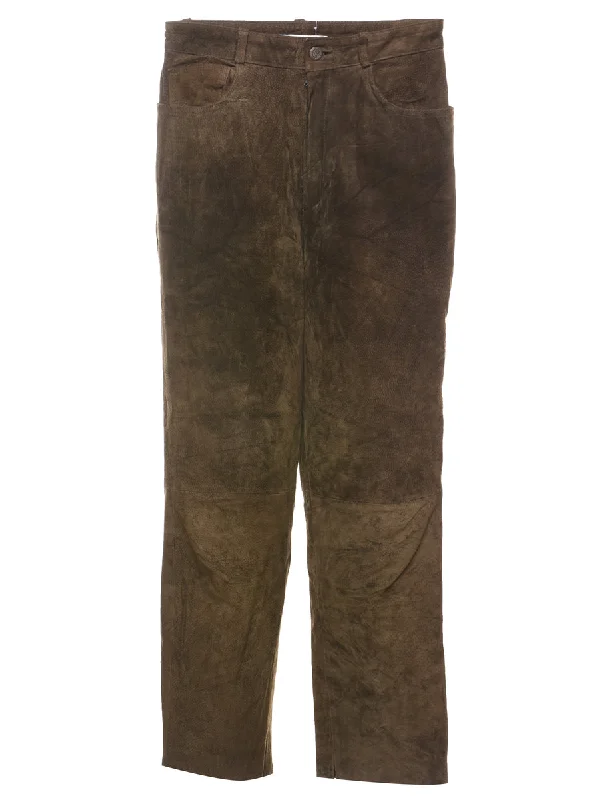 Brown Suede Trousers - W28 L30 Trousers Trousers Formal