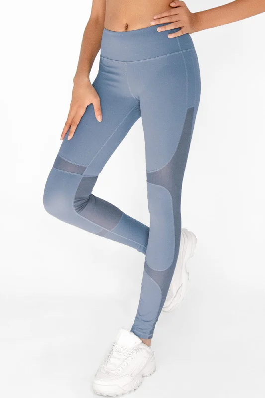Sky Blue Cassi Mesh Panels Workout Leggings Yoga Pants - Women Chic Smooth Fit Leggings Sky Blue Cassi Mesh Panels Workout Leggings Yoga Pants - Women Chic Smooth Fit Leggings