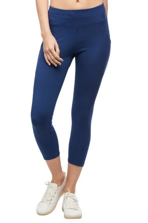 Navy Knit Legging Comfortable Zip-Up Leggings