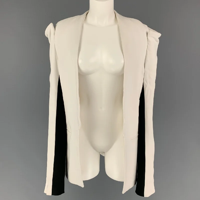 GARETH PUGH SS 19 Size M White Black Not Listed Two Tone Open Front Coat Trench Raincoat Windbreaker GARETH PUGH SS 19 Size M White Black Not Listed Two Tone Open Front Coat Trench Raincoat Windbreaker