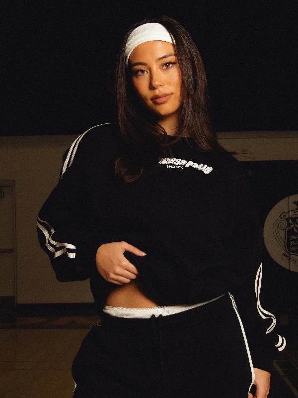 PRINCESS POLLY CREWNECK STRIPE SWEATSHIRT Hoodie with Mesh Breathable Sporty