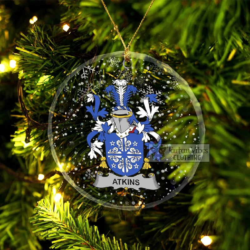 Atkins Irish Clan Christmas Glass Ornament with Coat of Arms Anorak Windbreaker Fleece Atkins Irish Clan Christmas Glass Ornament with Coat of Arms Anorak Windbreaker Fleece