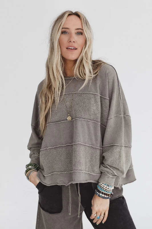 Dawson Pullover Top - Mocha Surplice Neck Pullover