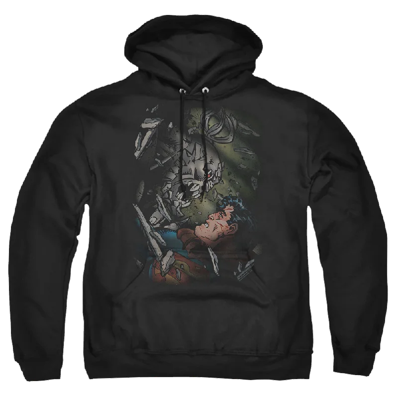 Superman Epic Battle - Pullover Hoodie Shawl Collar Sweater