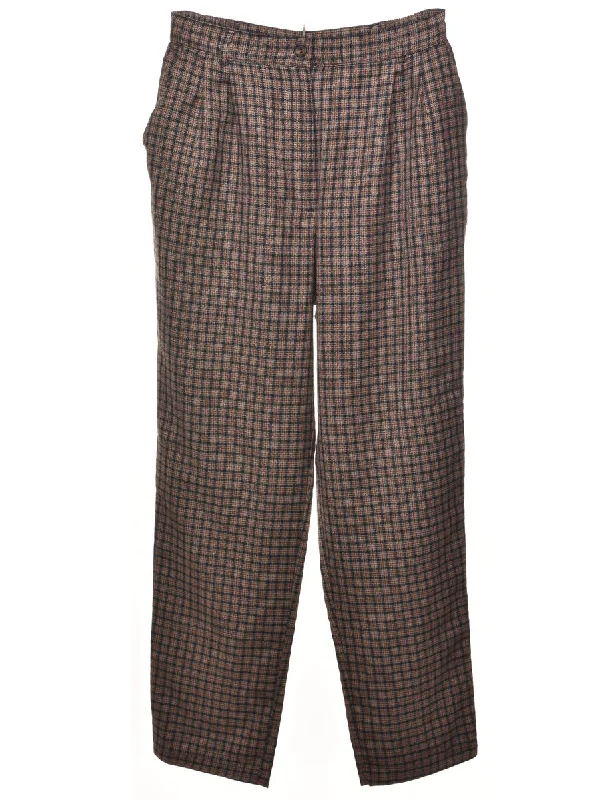 Checked Trousers - W28 L28 Skinny Trousers Denim Stretchy