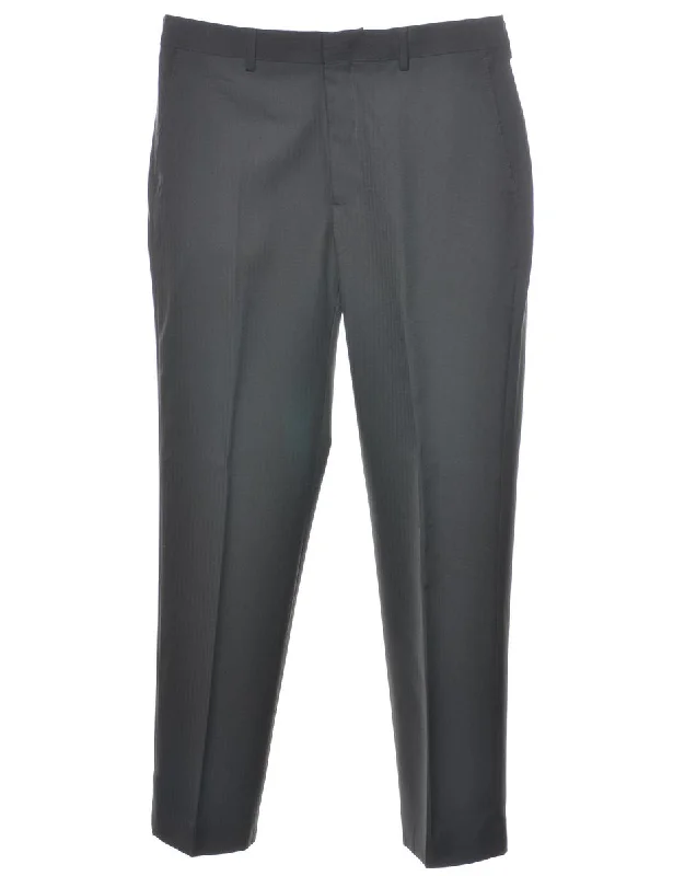 Classic Dark Grey Suit Trousers - W34 L32 Trousers Denim Blue