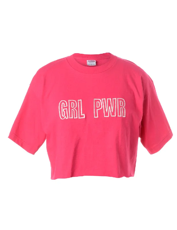 Label GRL PWR Crop Top Solid Color Striped Floral