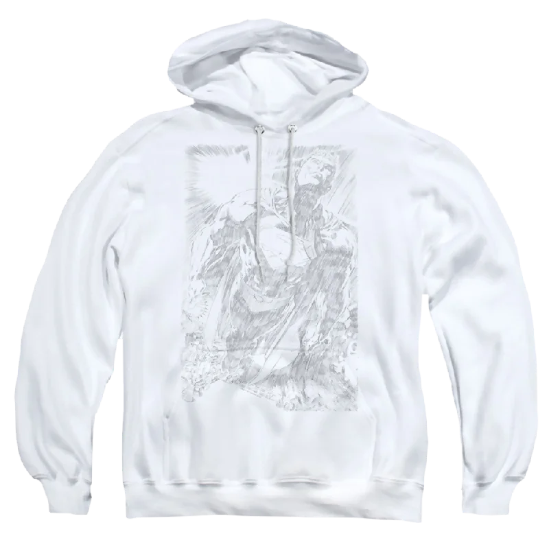 Superman Exploding Space Sketch - Pullover Hoodie Mock Neck Pullover