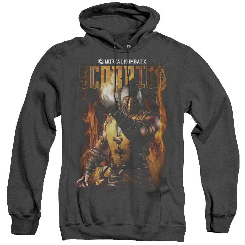 Mortal Kombat Scorpion - Heather Pullover Hoodie Soft Wool Sweater