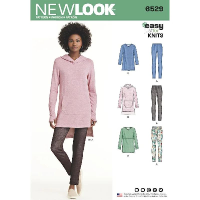 Newlook Pattern 6529 Women's Knit Tunics and Leggings Trendy Sports Performance Leggings Newlook Pattern 6529 Women's Knit Tunics and Leggings Trendy Sports Performance Leggings