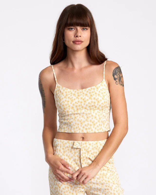 Whitney Fitted Crop Top - Latte Lace Blend Ribbed Blend Corduroy Blend