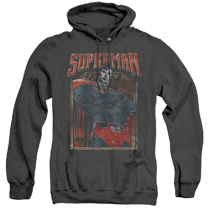 Superman Head Bang - Heather Pullover Hoodie Tapered Sleeve Pullover