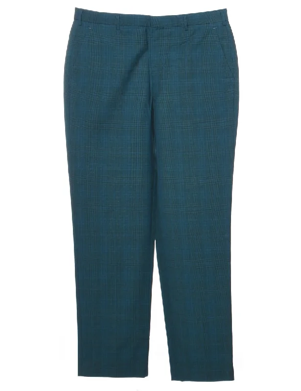 Checked Pattern Trousers - W33 L31 Trousers Versatile Stylish
