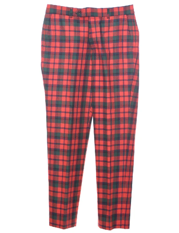 Checked Pattern Trousers - W33 L30 Trousers Favorite Customer