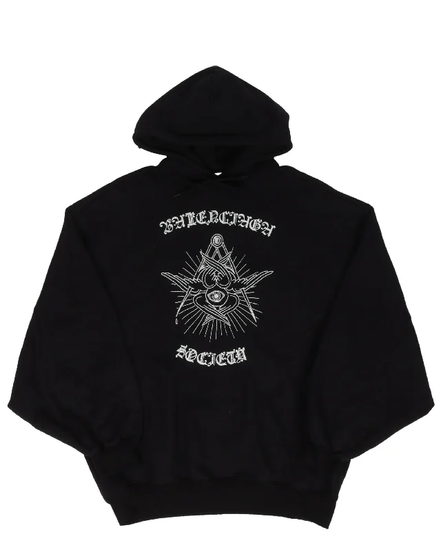 Secret Society Sweatshirt Hoodie with Button Classic Timeless
