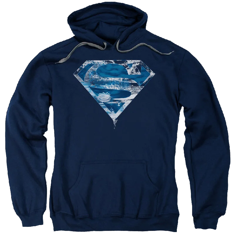Superman Water Shield - Pullover Hoodie Plunging Neck Pullover