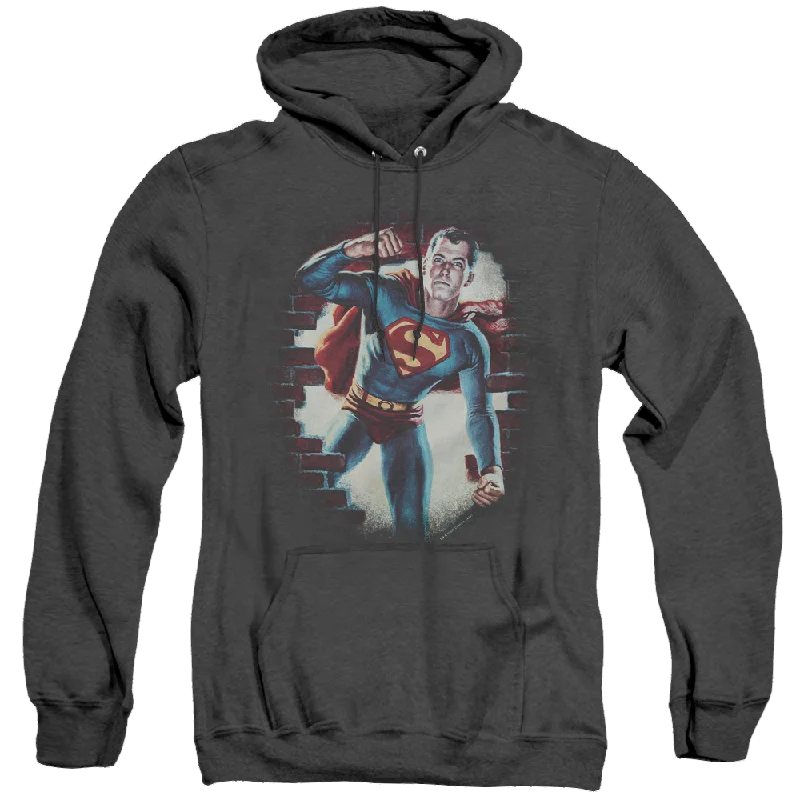 Superman Vintage Steel - Heather Pullover Hoodie dolman Sleeve Top