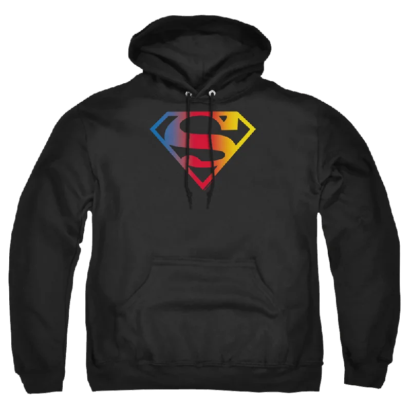 Superman Gradient Superman Logo - Pullover Hoodie Sheath Sleeve Elegant