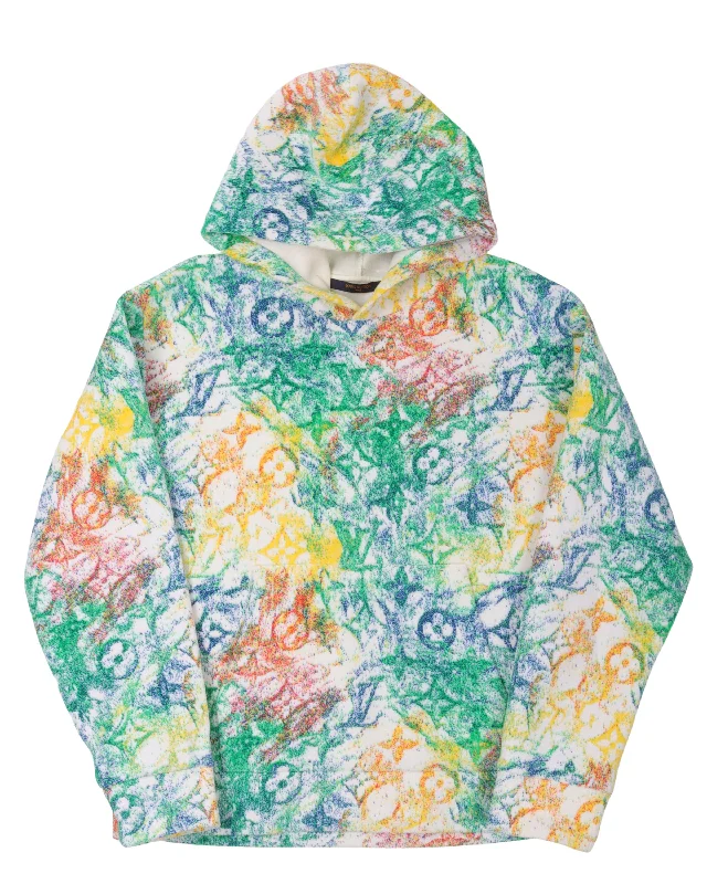 Multicolor Monogram Hoodie Hoodie with Color Block Contrast Stylish