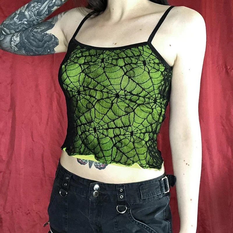 Y2K Mesh Lace Top Gothic High Street Club Sleeveless Sexy Backless Ruffle Crop Top Hip Hop Casual Formal Business Y2K Mesh Lace Top Gothic High Street Club Sleeveless Sexy Backless Ruffle Crop Top Hip Hop Casual Formal Business