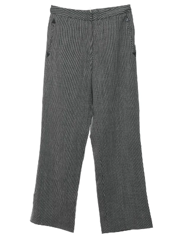 Classic Black & White Patterned Trousers - W28 L31 Trousers Cargo pockets