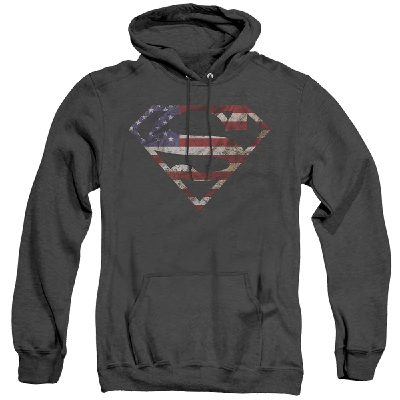 Superman Super Patriot - Heather Pullover Hoodie Sheath Sleeve Elegant