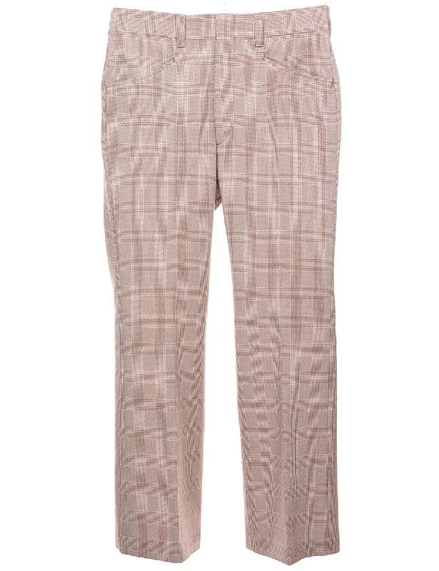 Checked Pattern Trousers - W34 L29 Trousers cozy comfortable