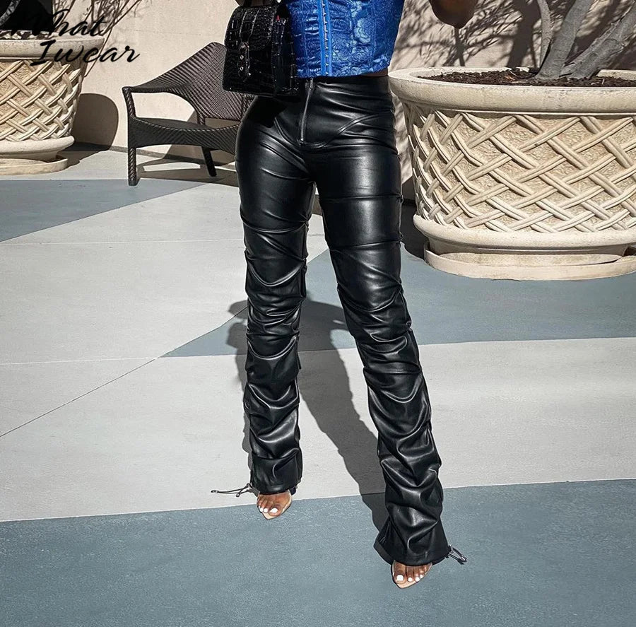 Whatiwear Summer Leather Women Pants Y2k Black High Waist Long Streetwear Spring Woman Trousers Pleated Sexy Aesthetic 2022 Trousers Seasonal Trendy Whatiwear Summer Leather Women Pants Y2k Black High Waist Long Streetwear Spring Woman Trousers Pleated Sexy Aesthetic 2022 Trousers Seasonal Trendy