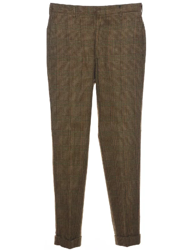 Checked Pattern Trousers - W30 L30 Trousers Designer Luxury