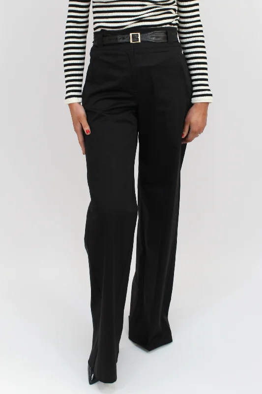 MARELLA Black Satin Trousers Trousers Harem Relaxed Fit