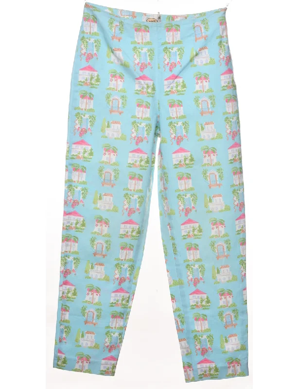 Classic Novelty Print Trousers - W28 L29 Trousers Leisure Comfortable