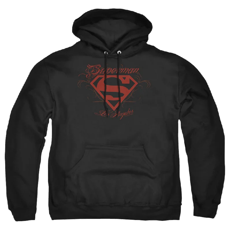 Superman La - Pullover Hoodie Asymmetrical Neck Pullover