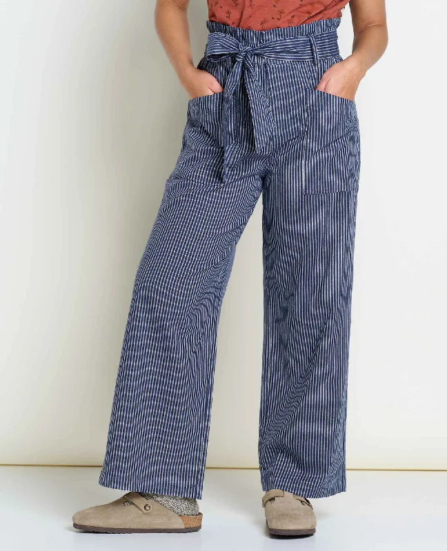 Women's Tarn Trouser - Navy Railroad Stripe Trousers sophisticated sleek
