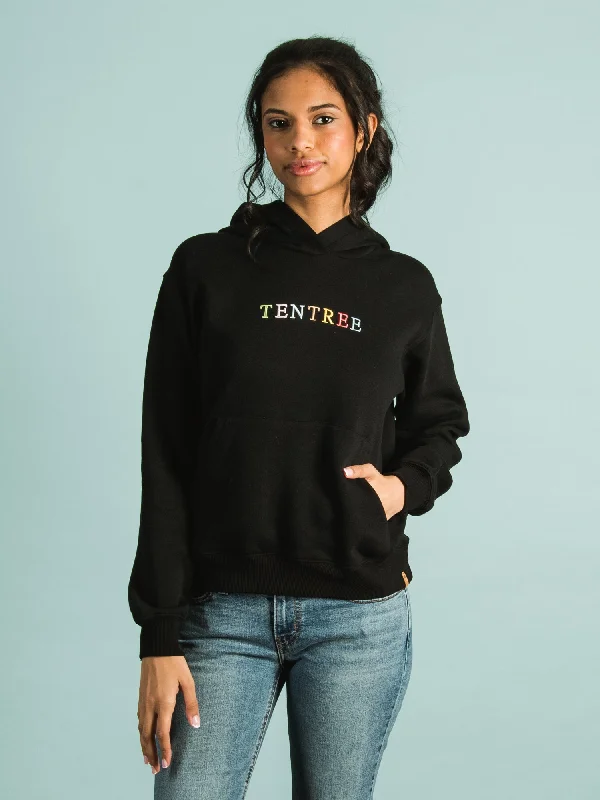 TENTREE RAINBOW EMBROIDERED HOODIE Hoodie with Slit Hem Functional Movement