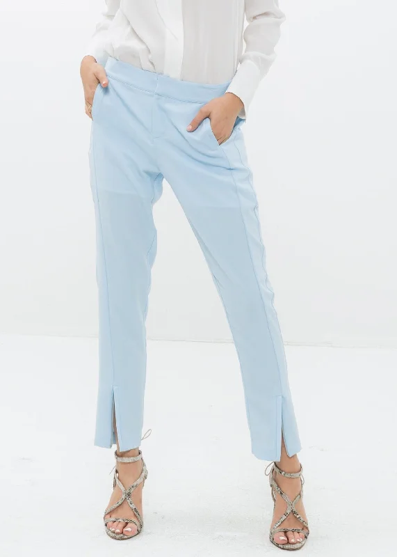 Women's Front Slit Trouser In Sky Blue Trousers Designer Luxury