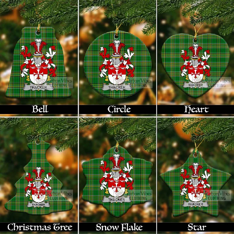 Thacker Irish Clan Tartan Christmas Ceramic Ornament with Coat of Arms Anorak Windbreaker Fleece Thacker Irish Clan Tartan Christmas Ceramic Ornament with Coat of Arms Anorak Windbreaker Fleece