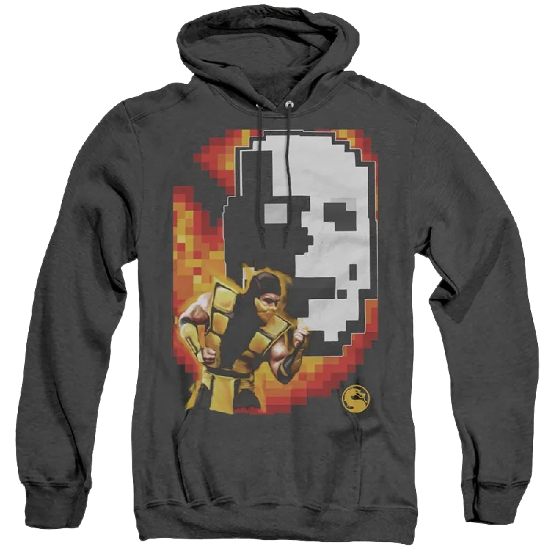 Mortal Kombat Scorpion - Heather Pullover Hoodie Port Neck Pullover